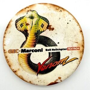 Vintage Bell Helicopter TEXTRON Venom Cobra Snake Pin Badge Collectible GEC